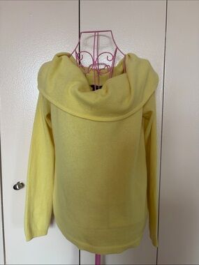 BCBGMaxAzria Lemon Off-Shoulder Cowl Neck Sweater